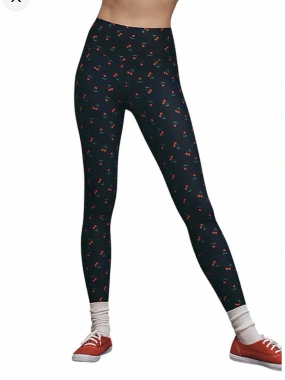 Beach Riot Cherry Print Piper Leggings and Matching Leah top in Cherry